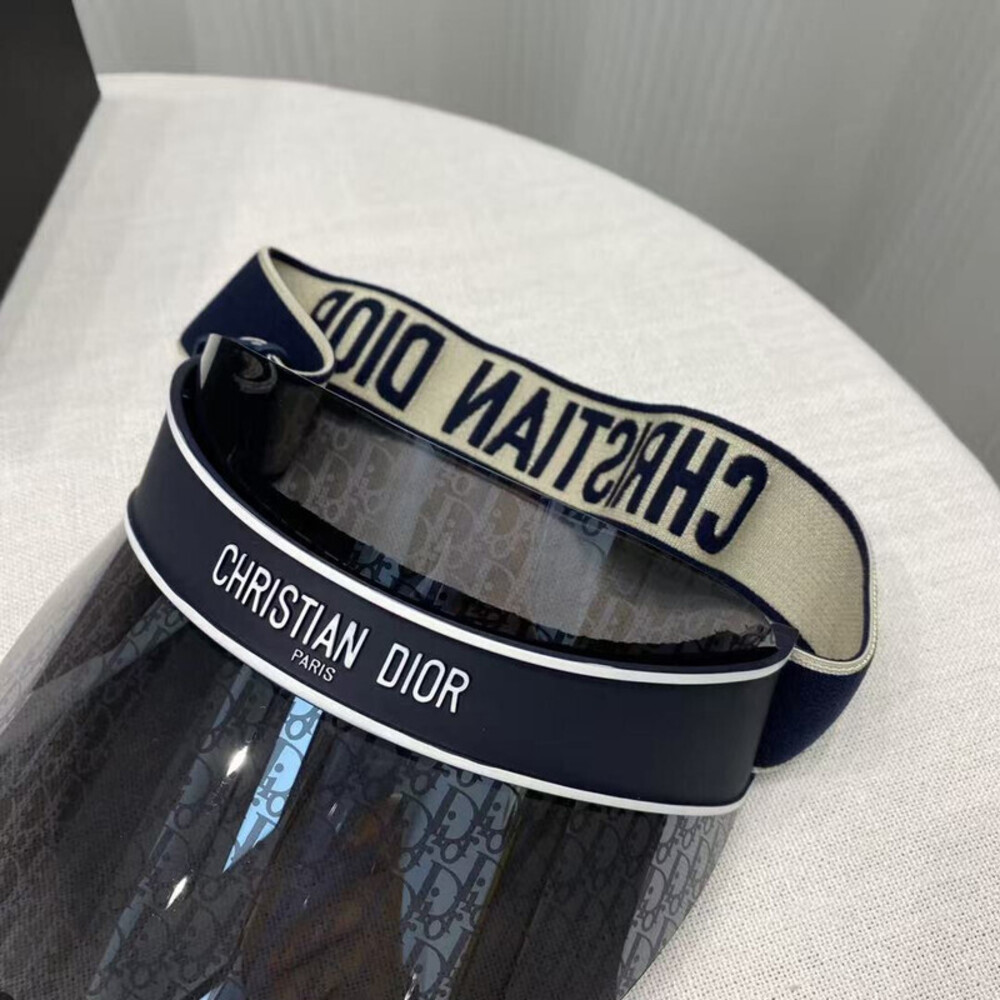 Dior Navy and Gold Logo Visor